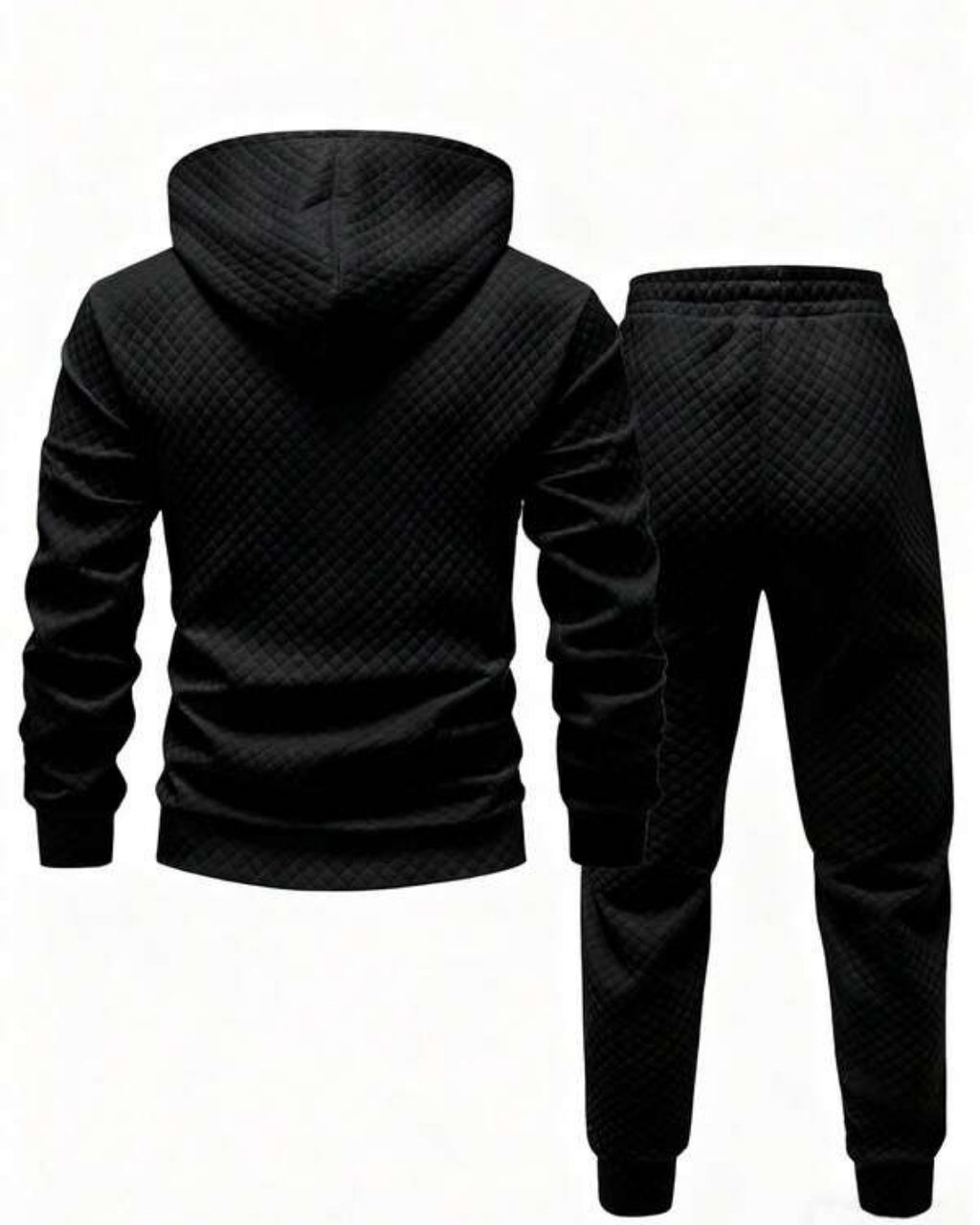 Conjunto Moletom Texturizado e Calça Com Cordão