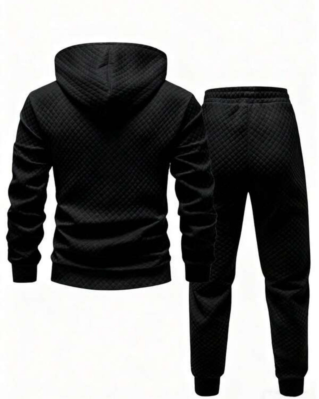 Conjunto Moletom Texturizado e Calça Com Cordão