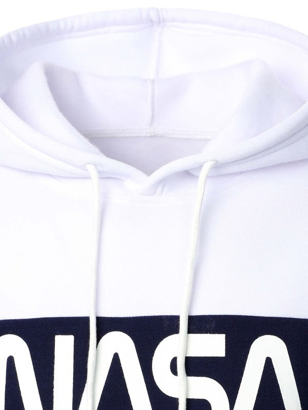 Moletom Com Capuz Bolso Canguru Com Recortes Lettering