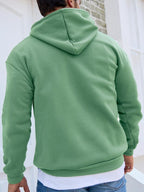 Moletom Com Capuz Bolso Canguru Com Cordão Bordado Casual
