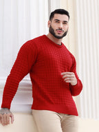 Suéter Tricot Canelado Gola Redonda Com Ribana Ajustado