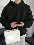Moletom Com Capuz Oversized Ribana Casual Minimalista