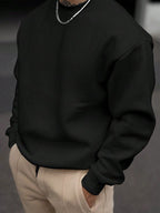 Suéter Gola Redonda Com Ribana Oversized Minimalista Casual Fit