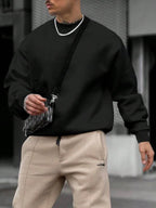 Suéter Gola Redonda Com Ribana Oversized Minimalista Casual Fit