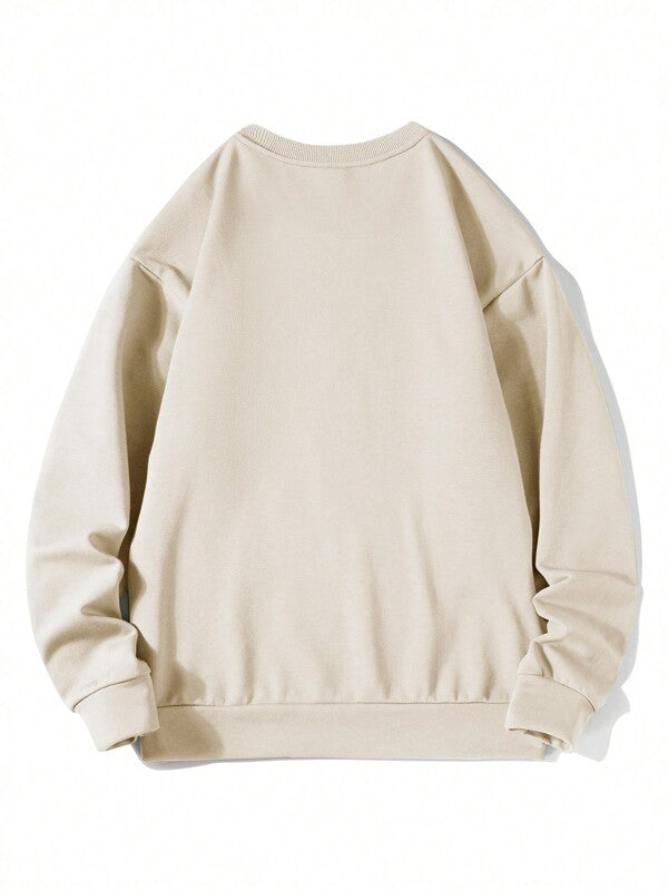 Suéter Gola Redonda Com Ribana Oversized Minimalista Casual Fit