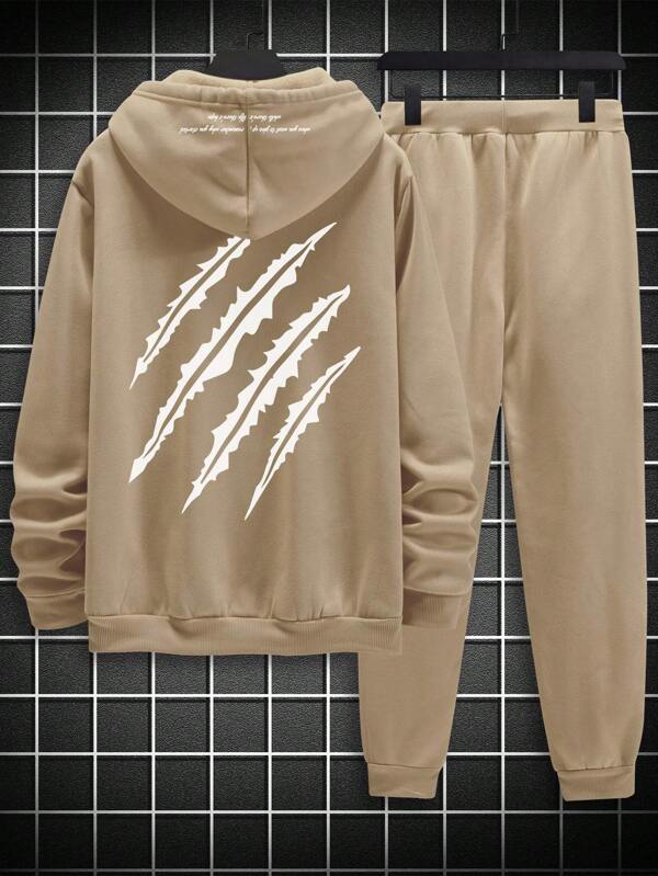 Conjunto Moletom Com Capuz e Calça Com Cordão Ajustável