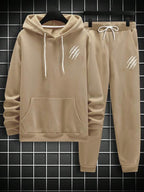 Conjunto Moletom Com Capuz e Calça Com Cordão Ajustável