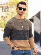Suéter Tricot Texturizado Gola Redonda Com Ribana Casual