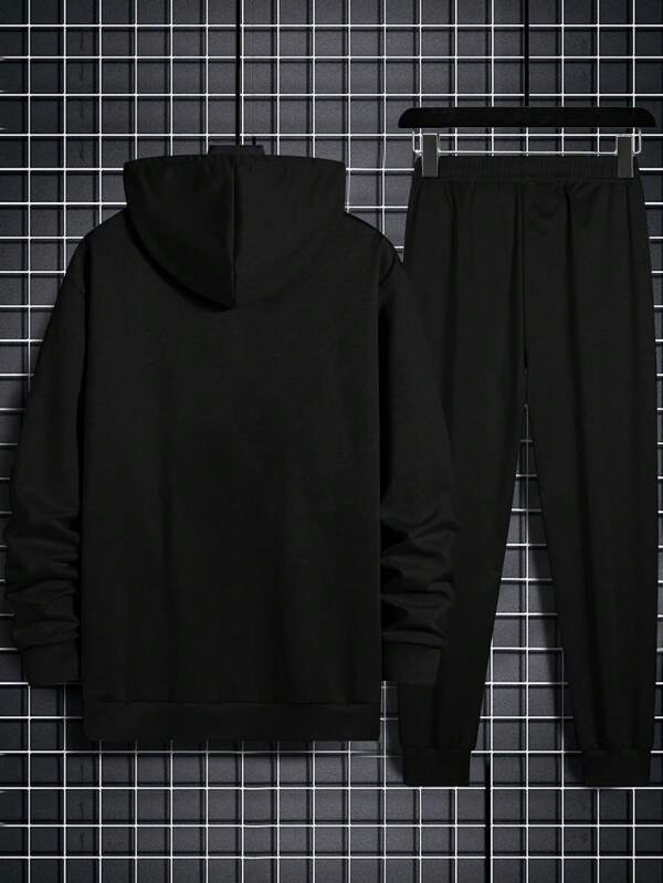 Conjunto Moletom Com Capuz Bolso Canguru e Calça Patch