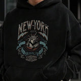 Moletom Com Capuz Estampa New York Frontal Bolso Canguru Ribana