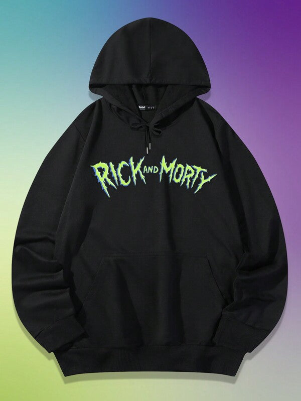 Moletom Com Capuz Estampa Nave Espacial Costas Lettering