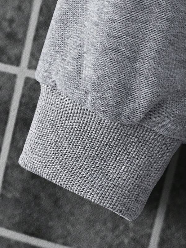Conjunto Moletom Lettering Manga e Calça Com Cordão