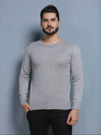 Suéter Tricot Gola Redonda Com Ribana Minimalista Regular Fit