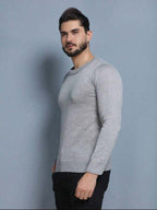 Suéter Tricot Gola Redonda Com Ribana Minimalista Regular Fit