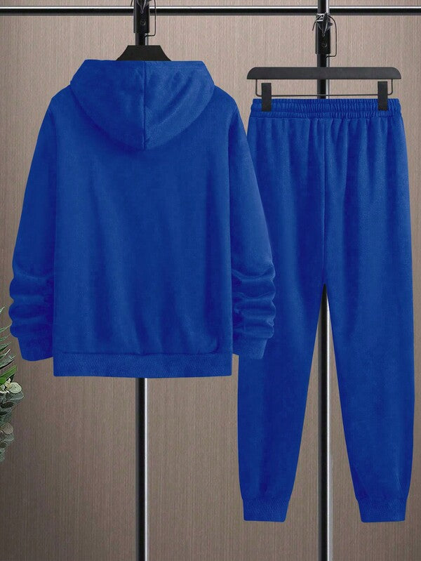 Conjunto Moletom Com Capuz Lettering e Calça Com Cordão