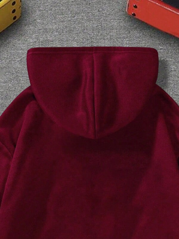 Moletom Com Capuz Bolso Canguru Com Cordão Com Ribana