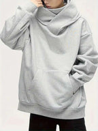 Moletom Com Capuz Gola Alta Bolso Canguru Oversized