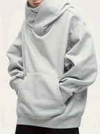 Moletom Com Capuz Gola Alta Bolso Canguru Oversized
