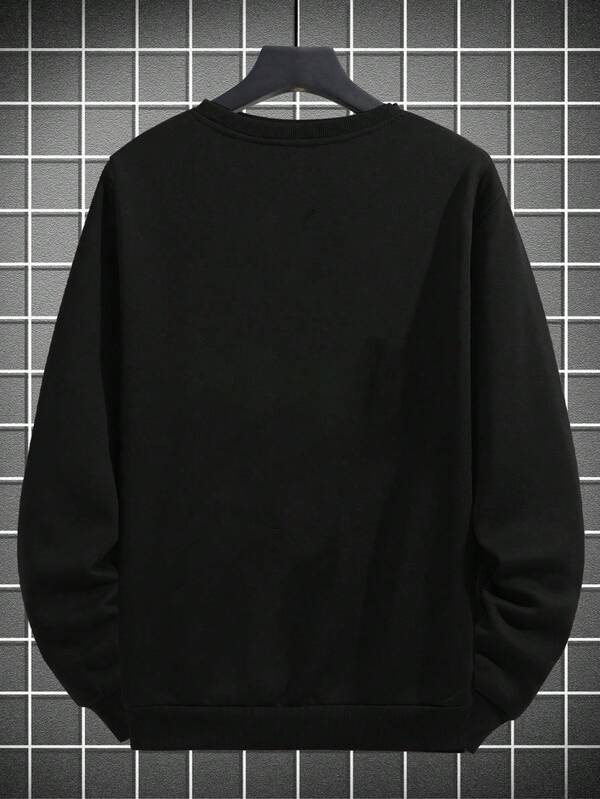 Suéter Gola Redonda Estampa Lettering Com Ribana Oversized Casual