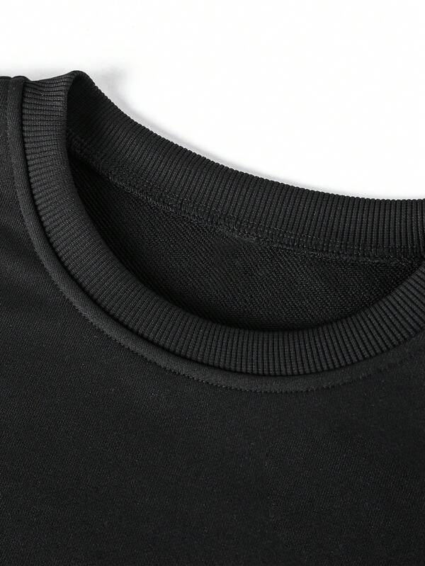 Suéter Gola Redonda Estampa Lettering Com Ribana Oversized Casual