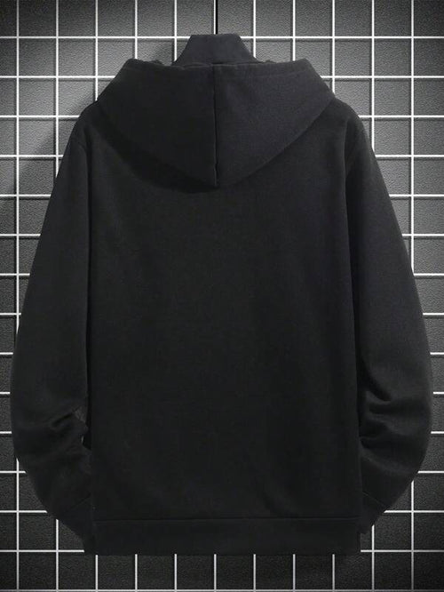 Moletom Com Capuz Bolso Canguru Com Cordão Estampa Casual