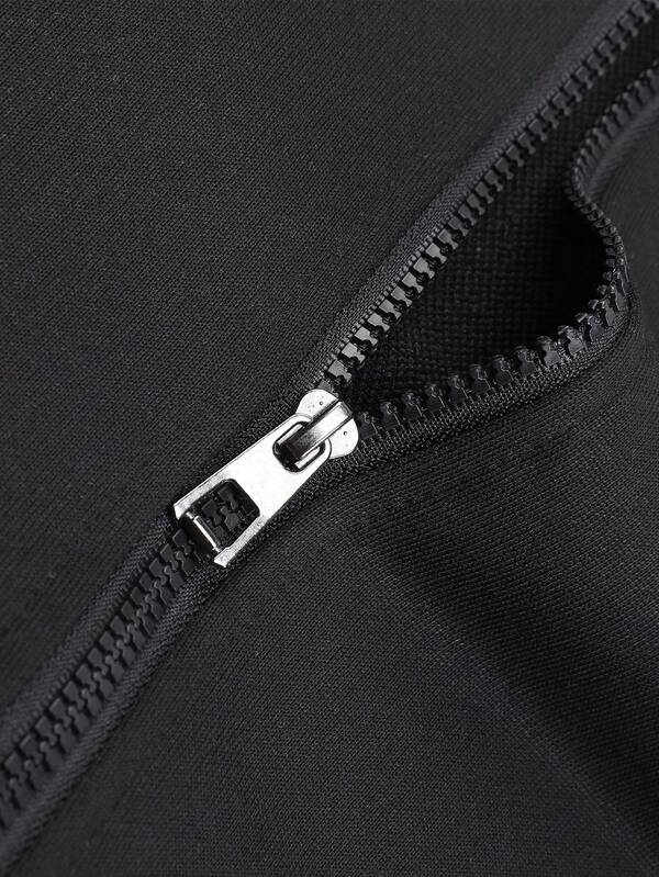 Conjunto Com Capuz Zíper Frontal Calça Jogger Com Cordão