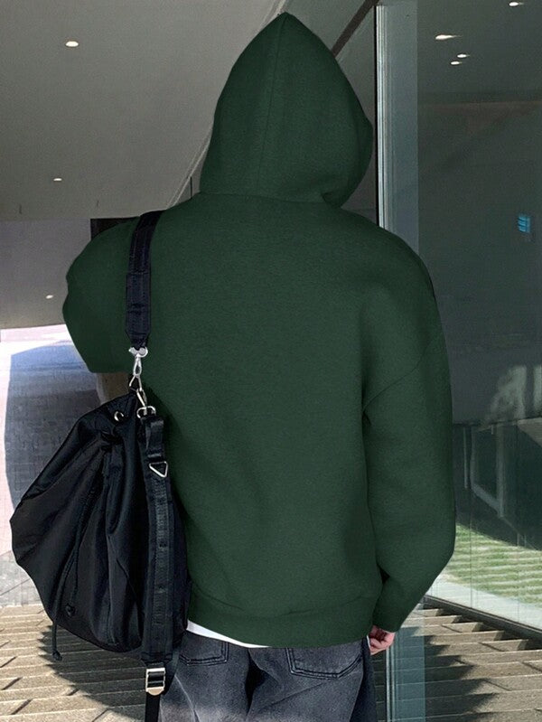 Moletom Com Capuz Bolso Canguru Cordão Minimalista