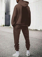 Conjunto Com Capuz Zíper Frontal Calça Jogger Com Cordão