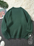 Suéter Gola Redonda Bordado Ursinho Com Ribana Casual Tricot