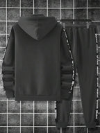 Conjunto Moletom Com Capuz Lettering e Calça Com Punho