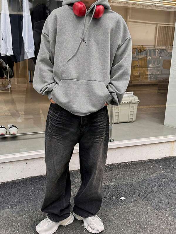 Moletom Com Capuz Bolso Canguru Oversized Cordão Casual
