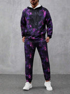 Conjunto Moletom Com Capuz Estampado e Calça Estampada
