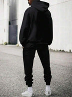 Conjunto Com Capuz Zíper Frontal Calça Jogger Com Cordão