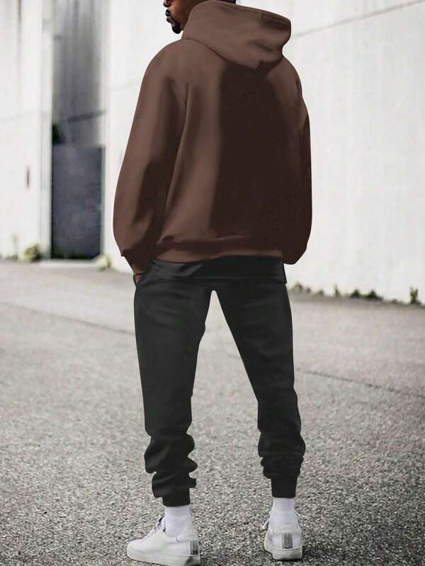 Conjunto Com Capuz Zíper Frontal Calça Jogger Com Cordão