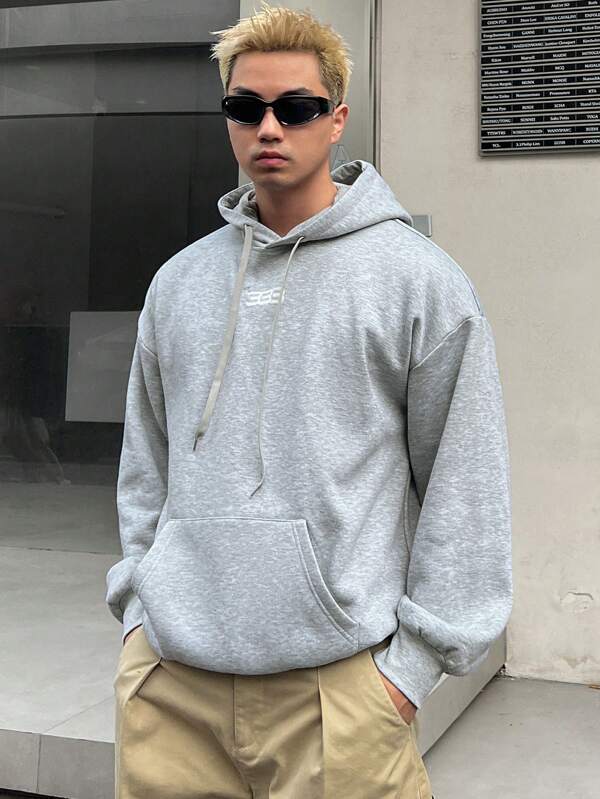 Moletom Com Capuz Bolso Canguru Cordão Estampa Casual