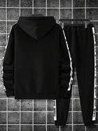 Conjunto Moletom Com Capuz Lettering e Calça Com Punho