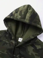 Moletom Com Capuz Bolso Canguru Estampa Camuflada Cordão