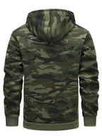 Moletom Com Capuz Bolso Canguru Estampa Camuflada Cordão