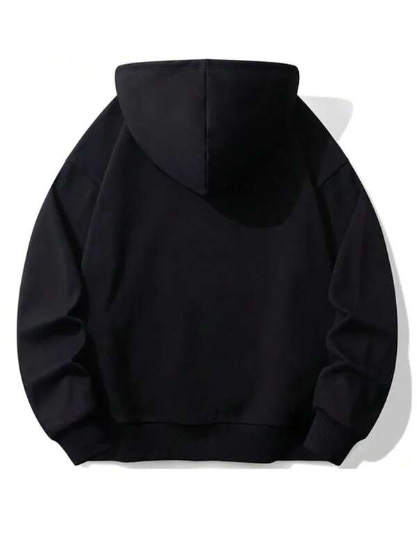 Moletom Com Capuz Cordão Estampa Street Minimalista