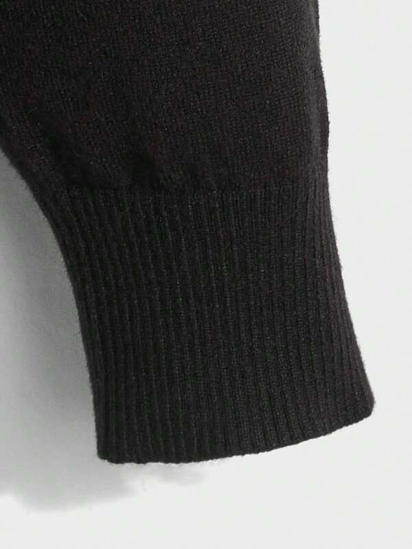 Suéter Meio Zíper Gola Alta Listrado Com Ribana Casual Tricot