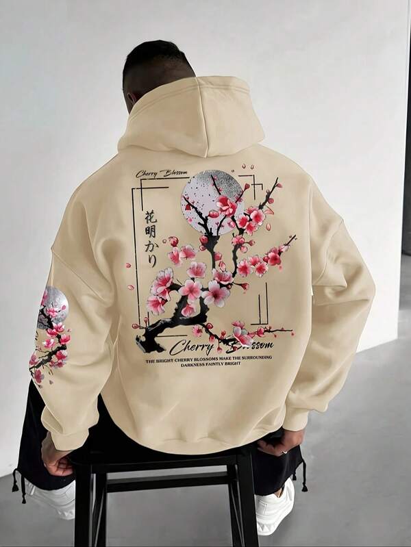 Moletom Com Capuz Ribana Estampa Cerejeira Oriental Street