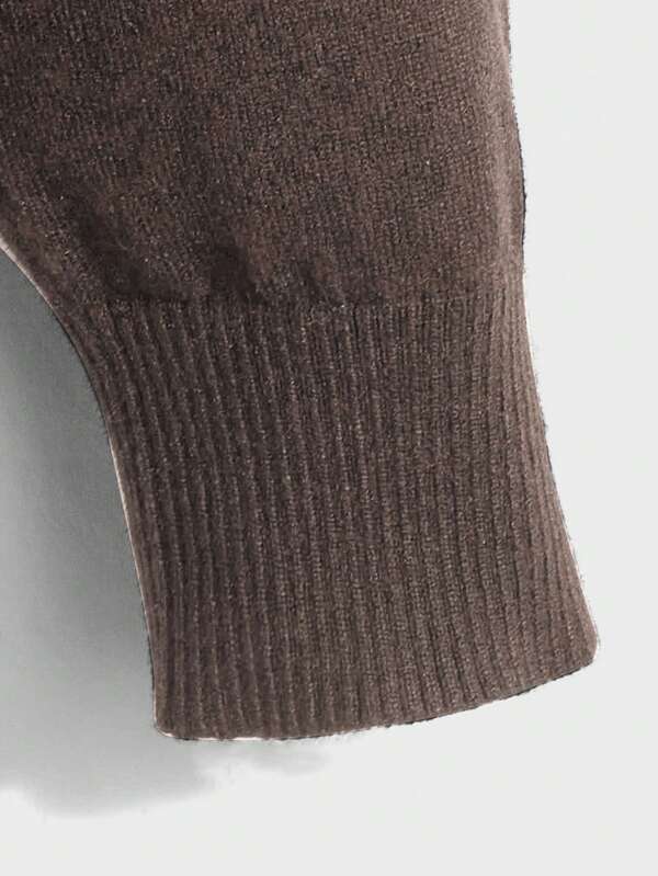 Suéter Tricot Texturizado Gola Redonda Com Ribana Slim Fit