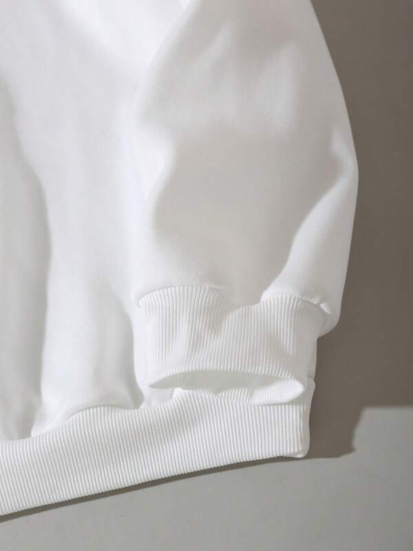 Suéter Gola Redonda Estampa Lettering Com Ribana Oversized Casual