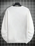 Suéter Gola Redonda Estampa Lettering Com Ribana Oversized Casual