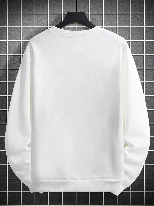 Suéter Gola Redonda Estampa Lettering Com Ribana Oversized Casual