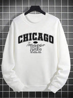 Suéter Gola Redonda Estampa Lettering Com Ribana Oversized Casual