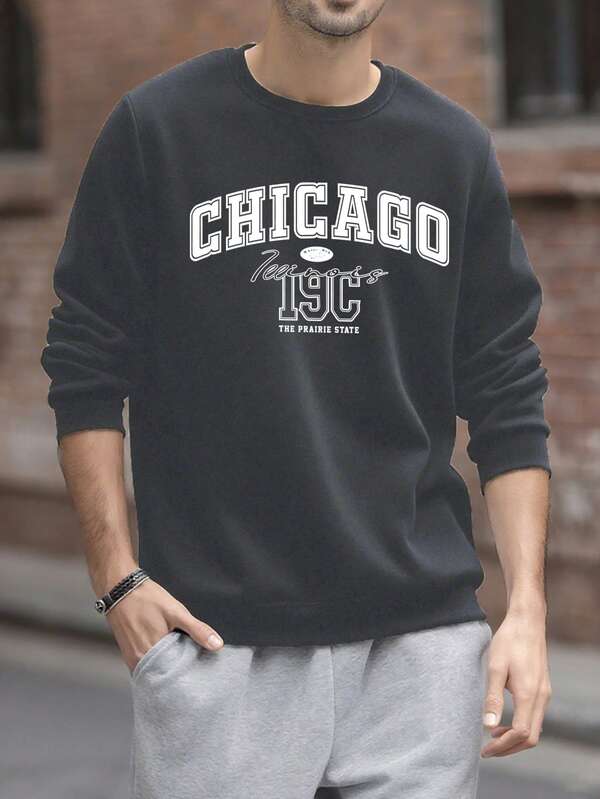 Suéter Gola Redonda Estampa Lettering Com Ribana Oversized Casual