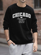Suéter Gola Redonda Estampa Lettering Com Ribana Oversized Casual