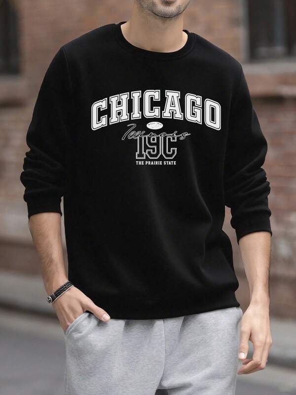 Suéter Gola Redonda Estampa Lettering Com Ribana Oversized Casual
