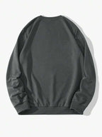 Suéter Gola Redonda Estampa Lettering Com Ribana Oversized Casual